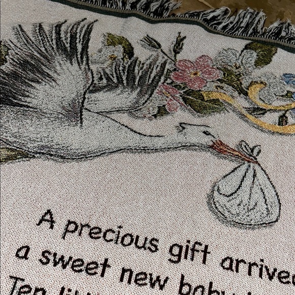 NWOT Forever Collectibles Baby Blanket with Blue and Pink Floral Design - Picture 3 of 8